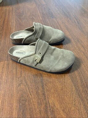 Dr. Scholl's Women’s Taupe Slip-On Suede Clogs